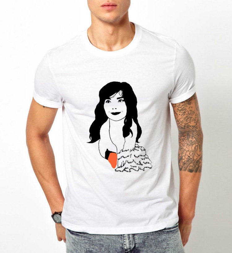 bjork swan dress shirt Bjork wearing swan dress unisex tshirt, t shirt, Iceland singer, musician L / White